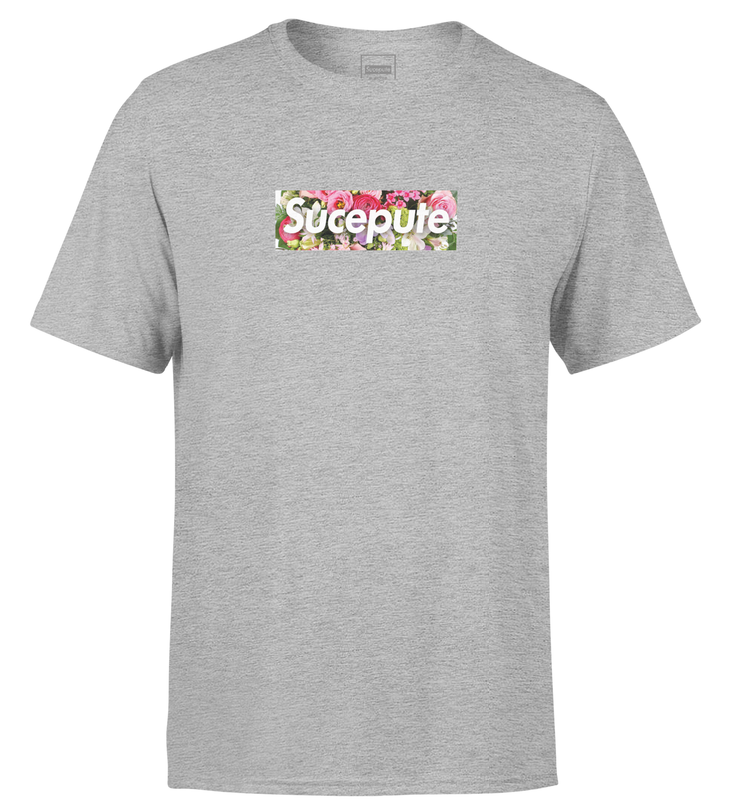 T-SHIRT MANCHES COURTES | "SUCEPUTE FLOWERS" - Gris