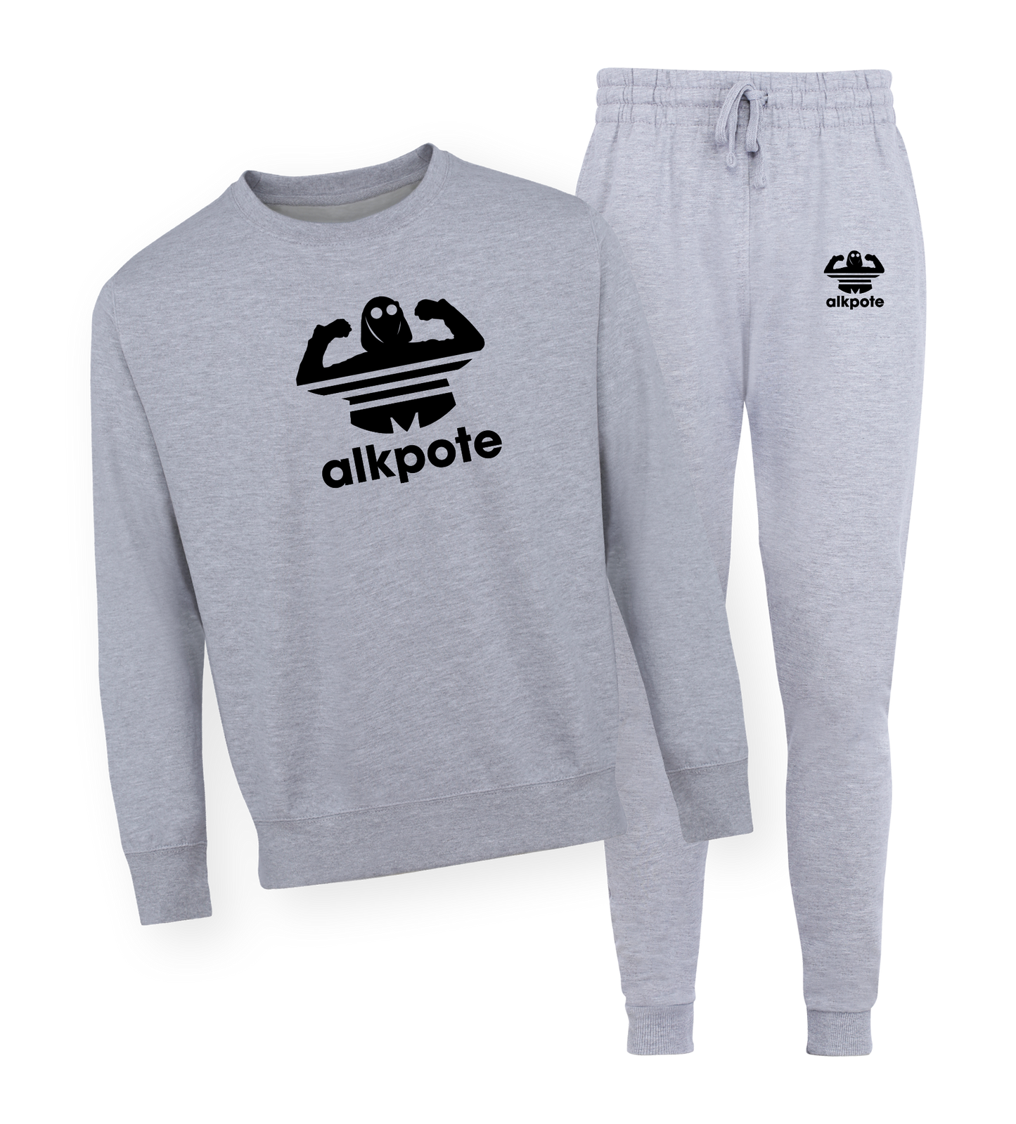 ENSEMBLE COL ROND | "ALK ORIGINALS" - Gris Chiné/Noir