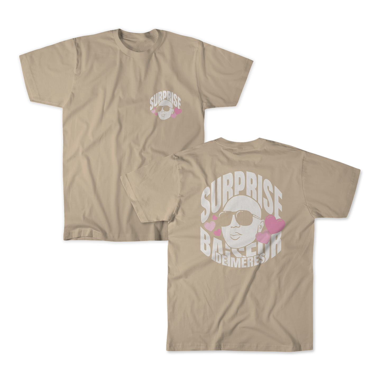 T-SHIRT MANCHES COURTES | "BAISEUR DE MERES" - Sand