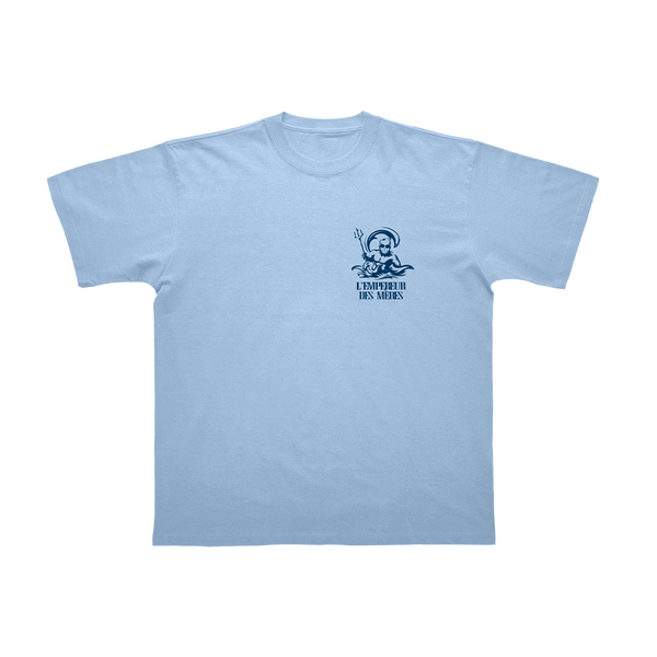 T-SHIRT MANCHES COURTES | "L'empereur des mères" - Bleu horizon