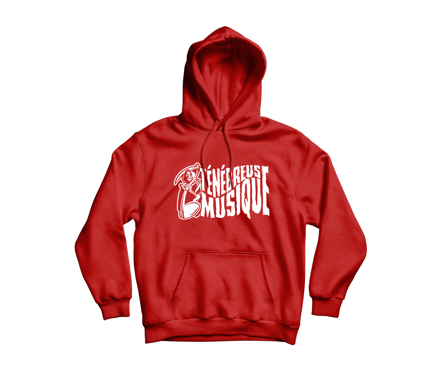 SWEATSHIRT CAPUCHE "TÉNÉBREUSE MUSIQUE" | ROUGE