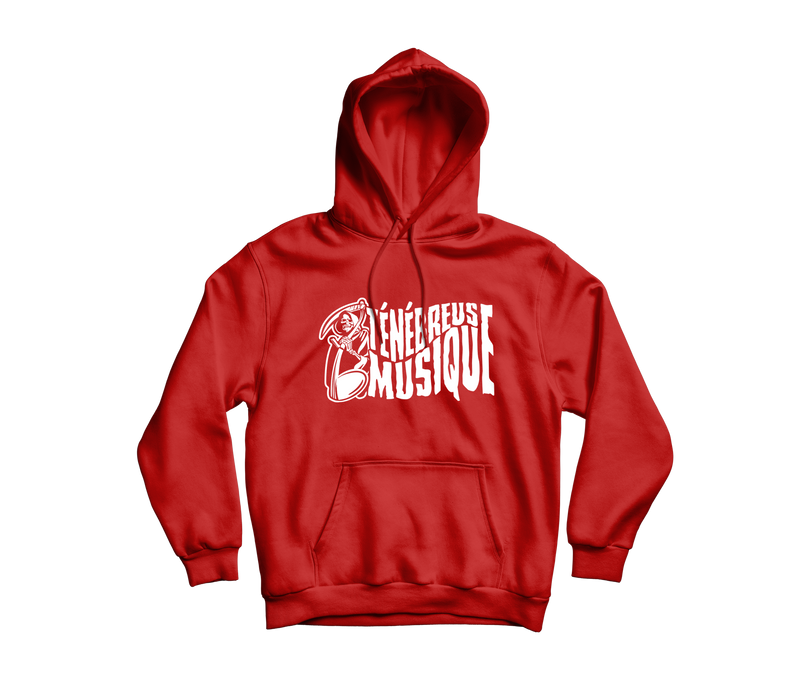 SWEATSHIRT CAPUCHE "TÉNÉBREUSE MUSIQUE" | ROUGE