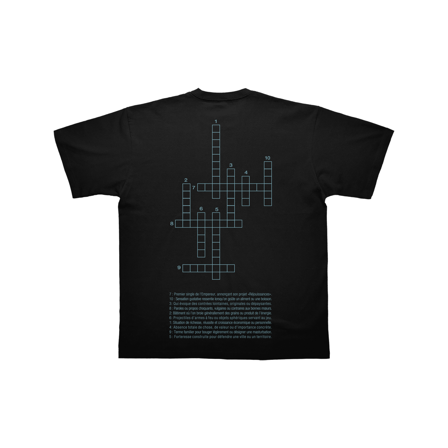 T-SHIRT MANCHES COURTES | "MOTS CROISÉS" - Noir