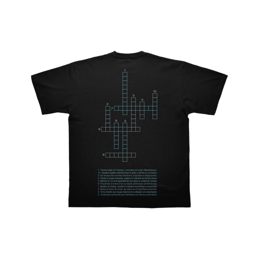 T-SHIRT MANCHES COURTES | "MOTS CROISÉS" - Noir