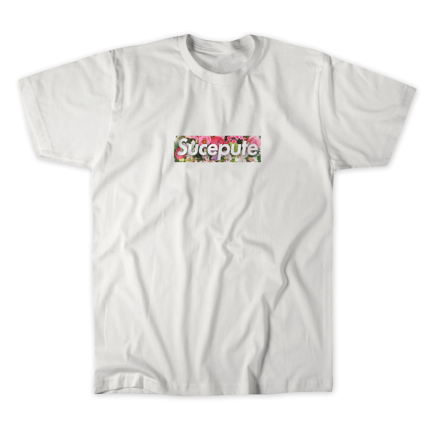 T-SHIRT MANCHES COURTES | "SUCEPUTE FLOWERS" - Blanc