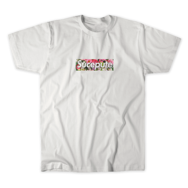 T-SHIRT MANCHES COURTES | "SUCEPUTE FLOWERS" - Blanc