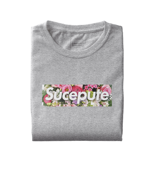 T-SHIRT MANCHES COURTES | "SUCEPUTE FLOWERS" - Gris