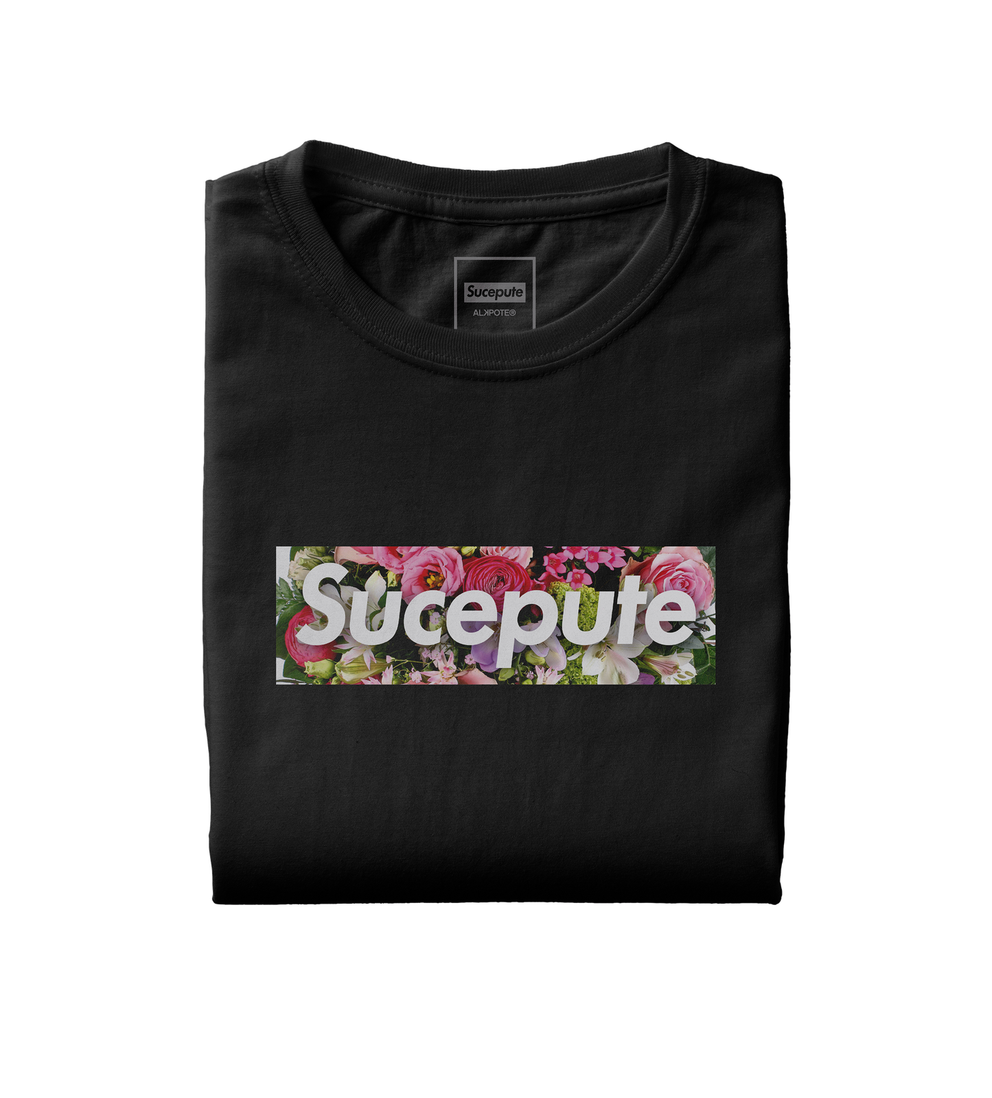 T-SHIRT MANCHES COURTES | "SUCEPUTE FLOWERS" - Noir