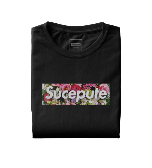 T-SHIRT MANCHES COURTES | "SUCEPUTE FLOWERS" - Noir