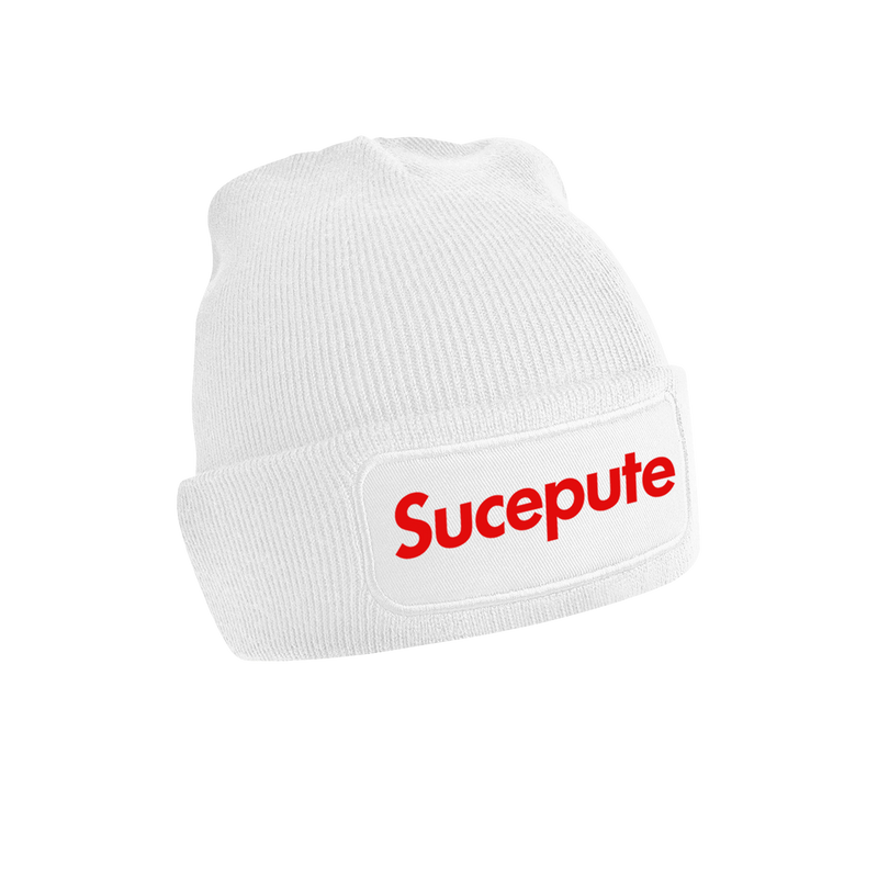 BONNET | "SUCEPUTE" - Blanc/Rouge