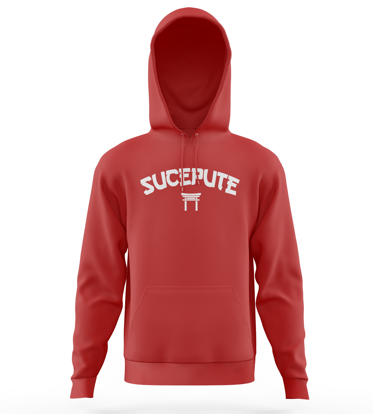 SWEAT-SHIRT CAPUCHE | "TEMPLE" - Rouge