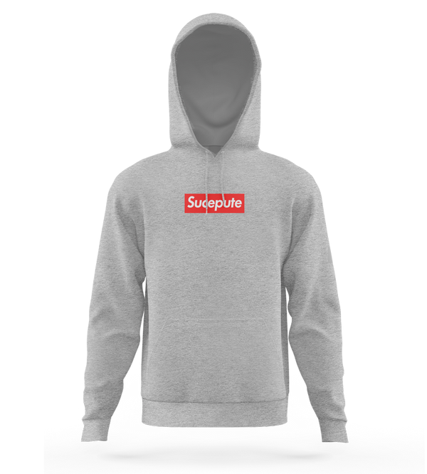 SWEAT-SHIRT CAPUCHE | "SUCEPUTE" - Gris Chiné