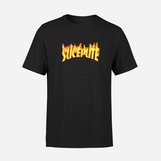 T-SHIRT MANCHES COURTES | SUCEPUTE "INFERNO" - Noir