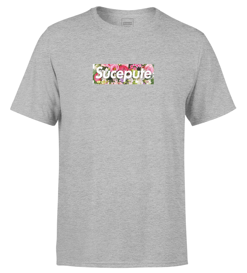 T-SHIRT MANCHES COURTES | "SUCEPUTE FLOWERS" - Gris