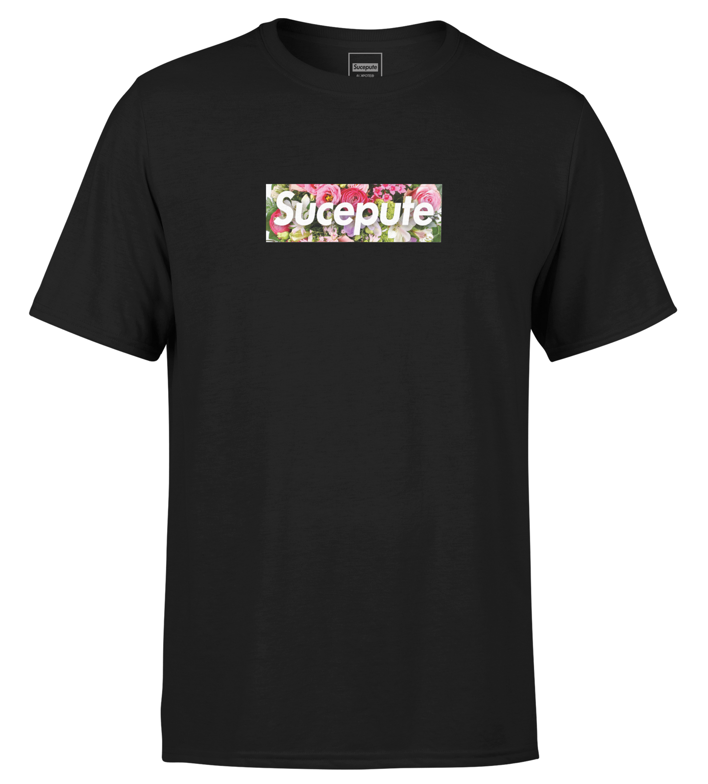 T-SHIRT MANCHES COURTES | "SUCEPUTE FLOWERS" - Noir