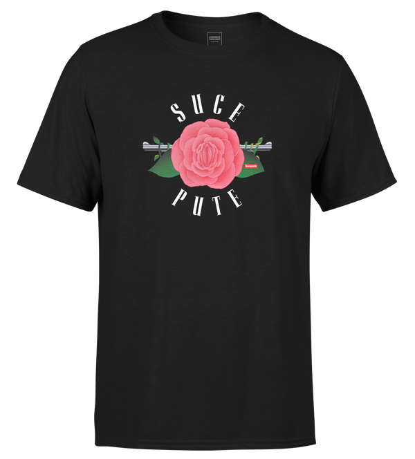T-SHIRT MANCHES COURTES | "SUCE N' PUTES" - Noir