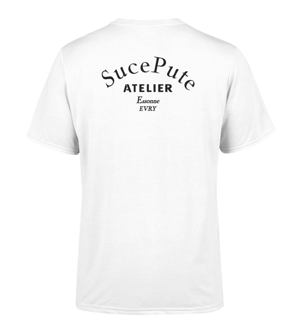 T-SHIRT MANCHES COURTES | "ATELIER" - Blanc/Noir